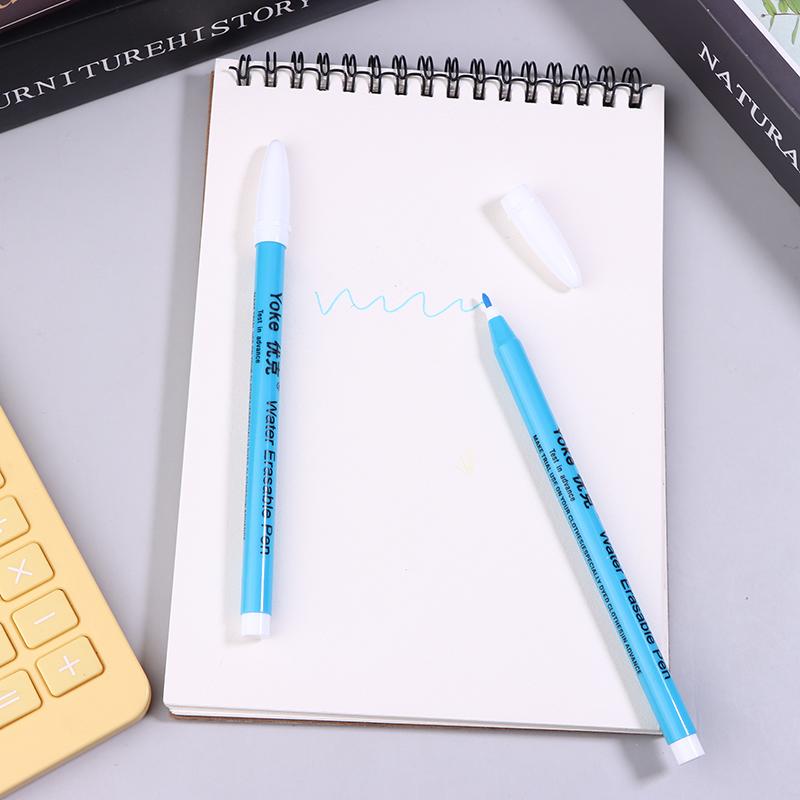2Pcs Blue Water Erasable Fabric Marking Pen Washable Fabric Pen Disappears In Water Bright Colors Fiber Pen Tips For Quilting