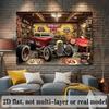Toile de fond 2D pour garage Hot Rod pour hommes - Arrière-plan de photomaton sur le thème de la Route 66