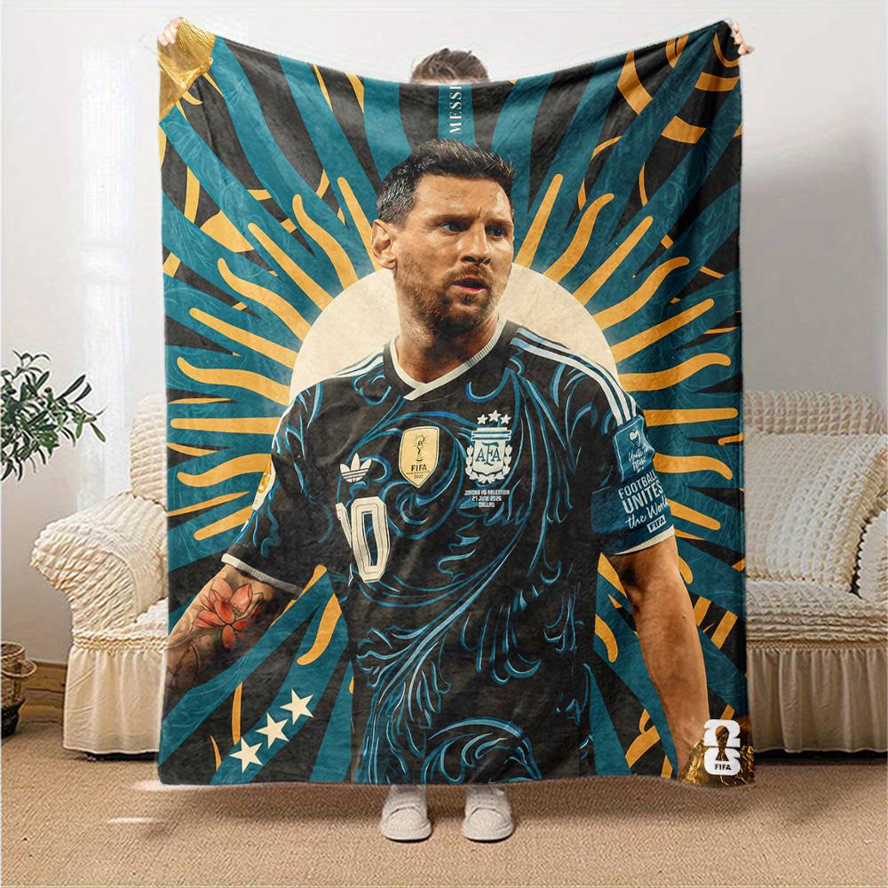 Pink Neon Soccer Stars Blanket Ultra-Soft Perfect for Bedding Office Bed All-Season Use Modern Style Perfect Gift for Relatives and Friends