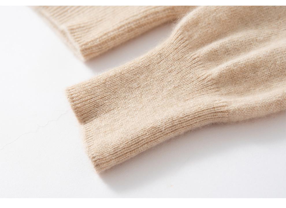 Women's Pure Cashmere Round Neck Cardigan - Autumn/Winter Loose Fit, Solid Color Knitted Sweater Coat