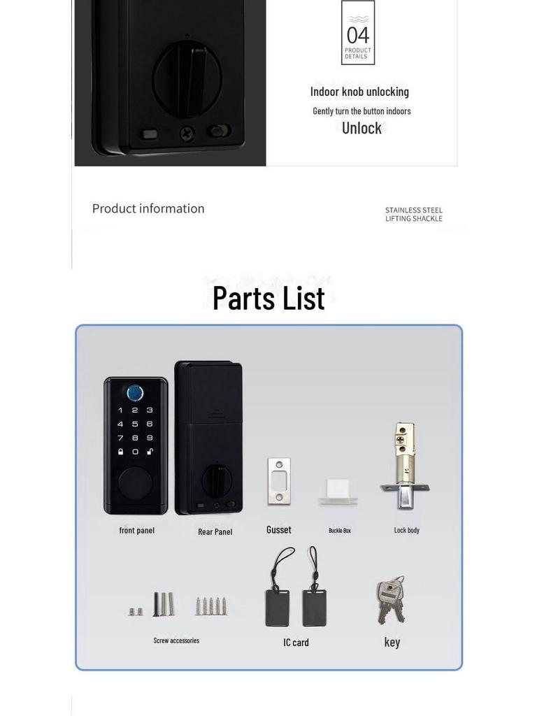 Smart WiFi Graffiti Lock: Electronic Deadbolt for Wooden Doors with Fingerprint, Key Card, and Password Access
