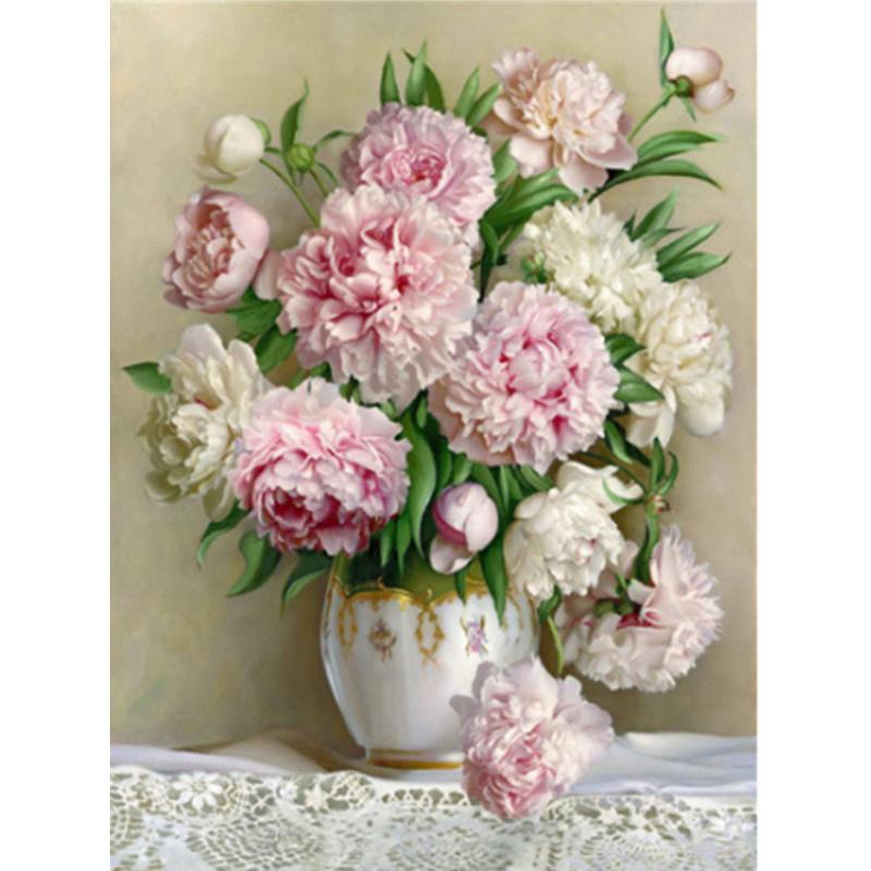 5D DIY Diamond Painting Pretty Flowers Diamond Embroidery Cross Stitch Kit Full Rhinestone Mosaic Home Decor