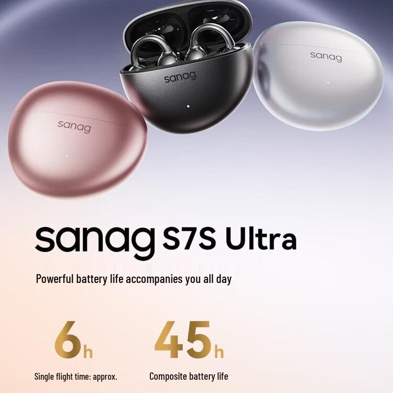 SANAG S7S Ultra Open-Ear Clip-On Wireless Sports Earphones