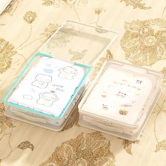 Clear Storage Bag with Carry Handle Zipper Closure PVC Mesh Fabric Dust Moisture Resistant Closet Organizer Home Organization Bag