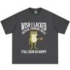 Wish I Lacked Critical Thinking Skills Yall Seem So Happy Funny Frog Meme Tshirt Unisex Unisex Cotton Loose Casual Summer Tshirts