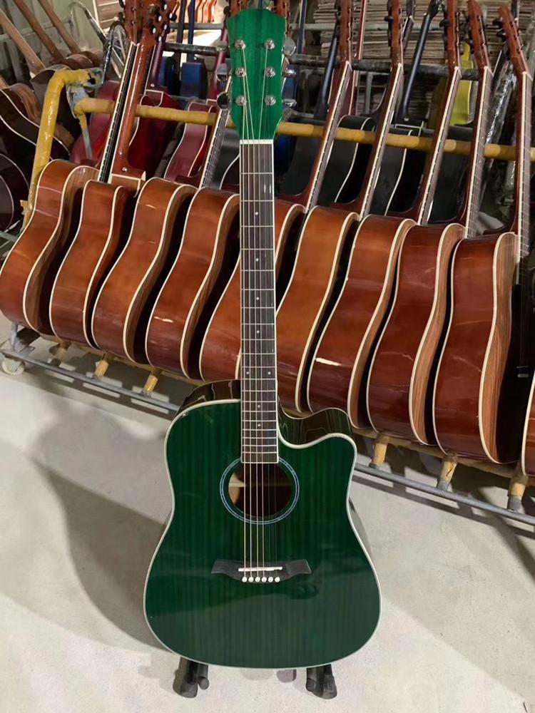 41" Round Cutaway Folk Guitar - All Linden Wood