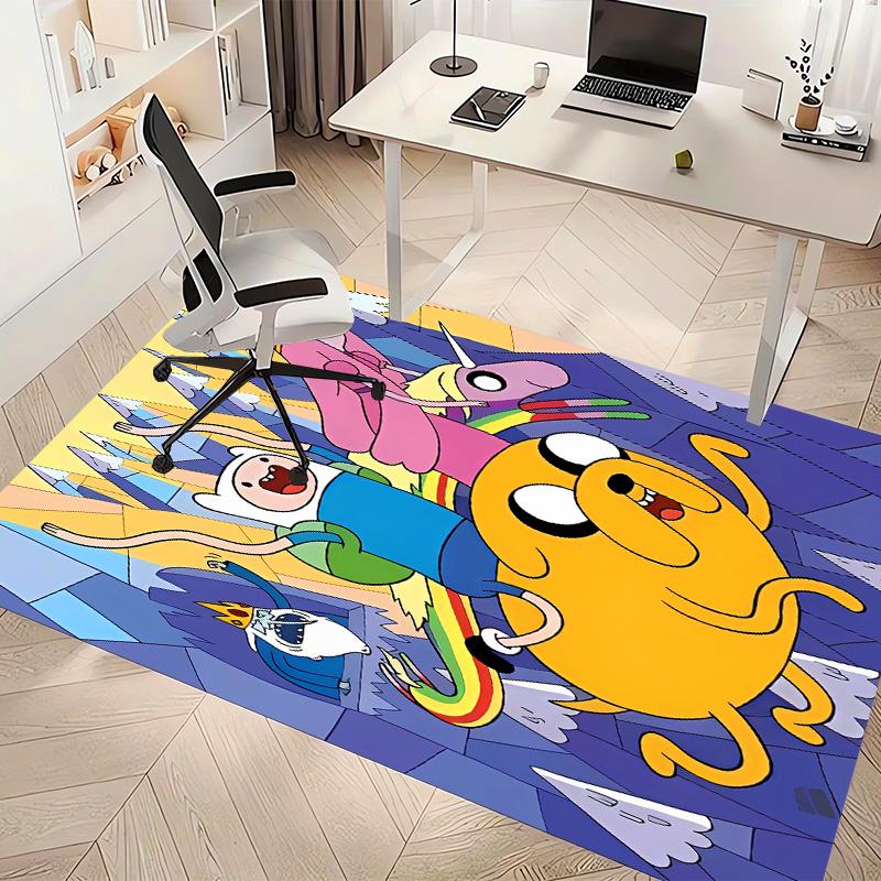 Adventure Time Printed Absorbent Washable Carpet, Non-Slip Bathroom Mats, Kitchen Rugs, Yoga Mat,Living Room Entrance, Camping Picnic Rugs