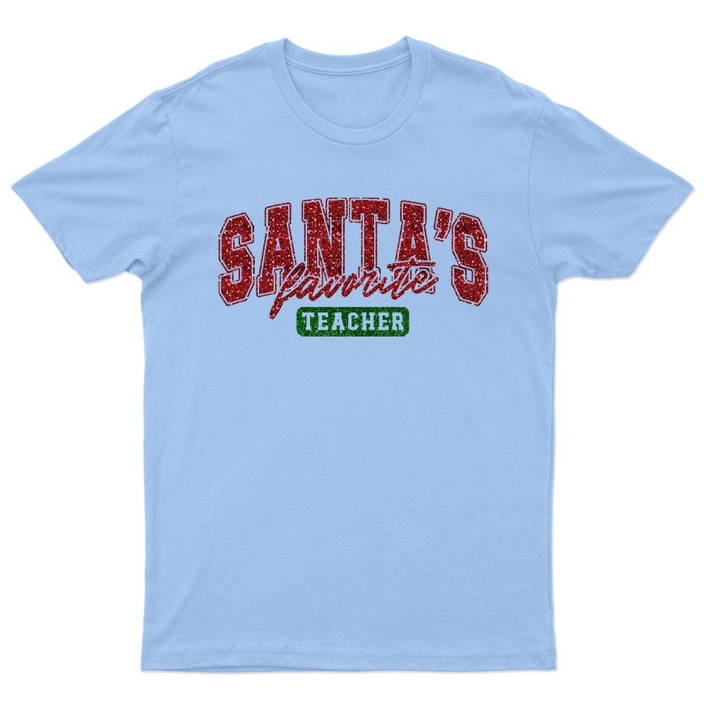 Santas Favorite Teacher Christmas TShirt Unisex Gift Retro Seasonal Funny S