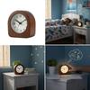 Quiet Kids Wood Analog Alarm Clock with Soft Night Light Battery Operated for Bedsides Use with Easy Snoozes Function
