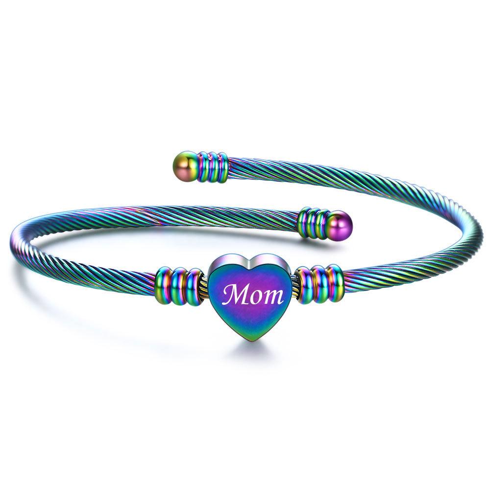 18K Gold Stainless Steel Heart Bracelet for Mom - Mother's Day Special