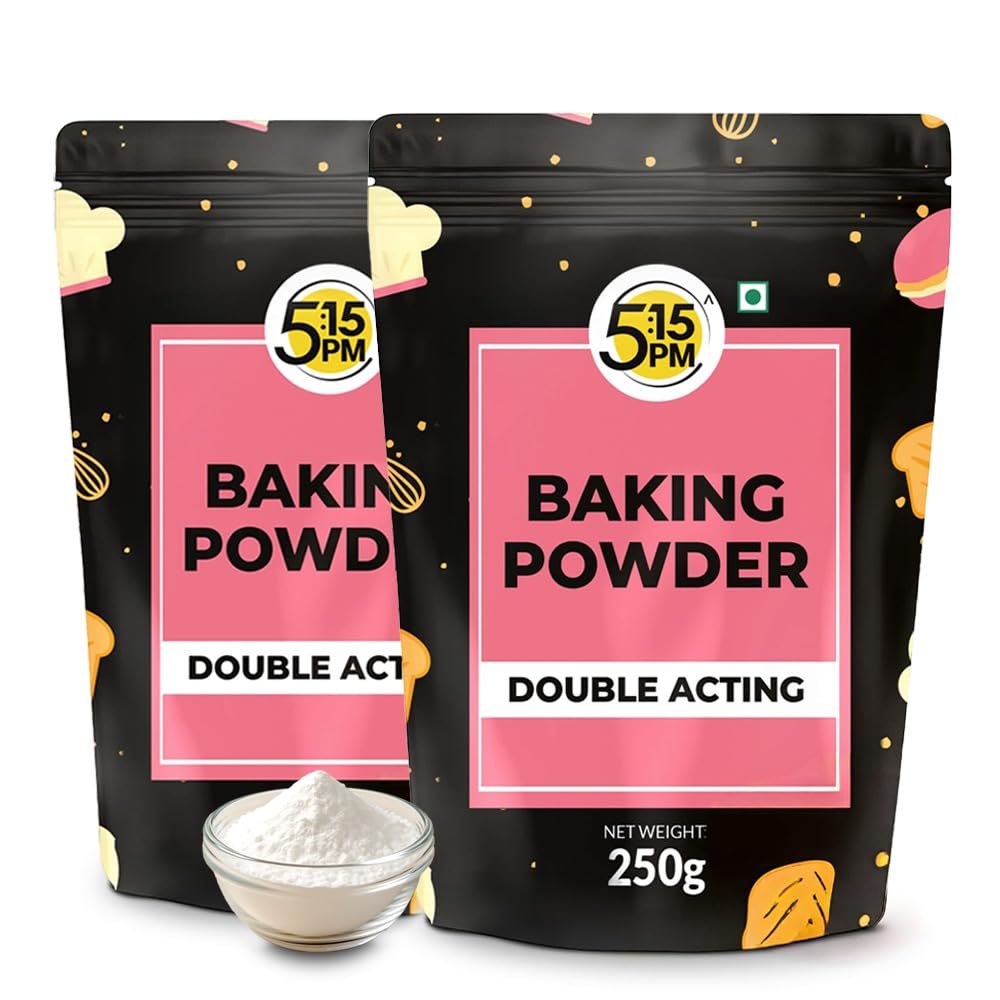 

5:15PM Baking Powder 250g X Pack of 2 Double Acting All Purpose Leavening for Cakes Muffins Breads