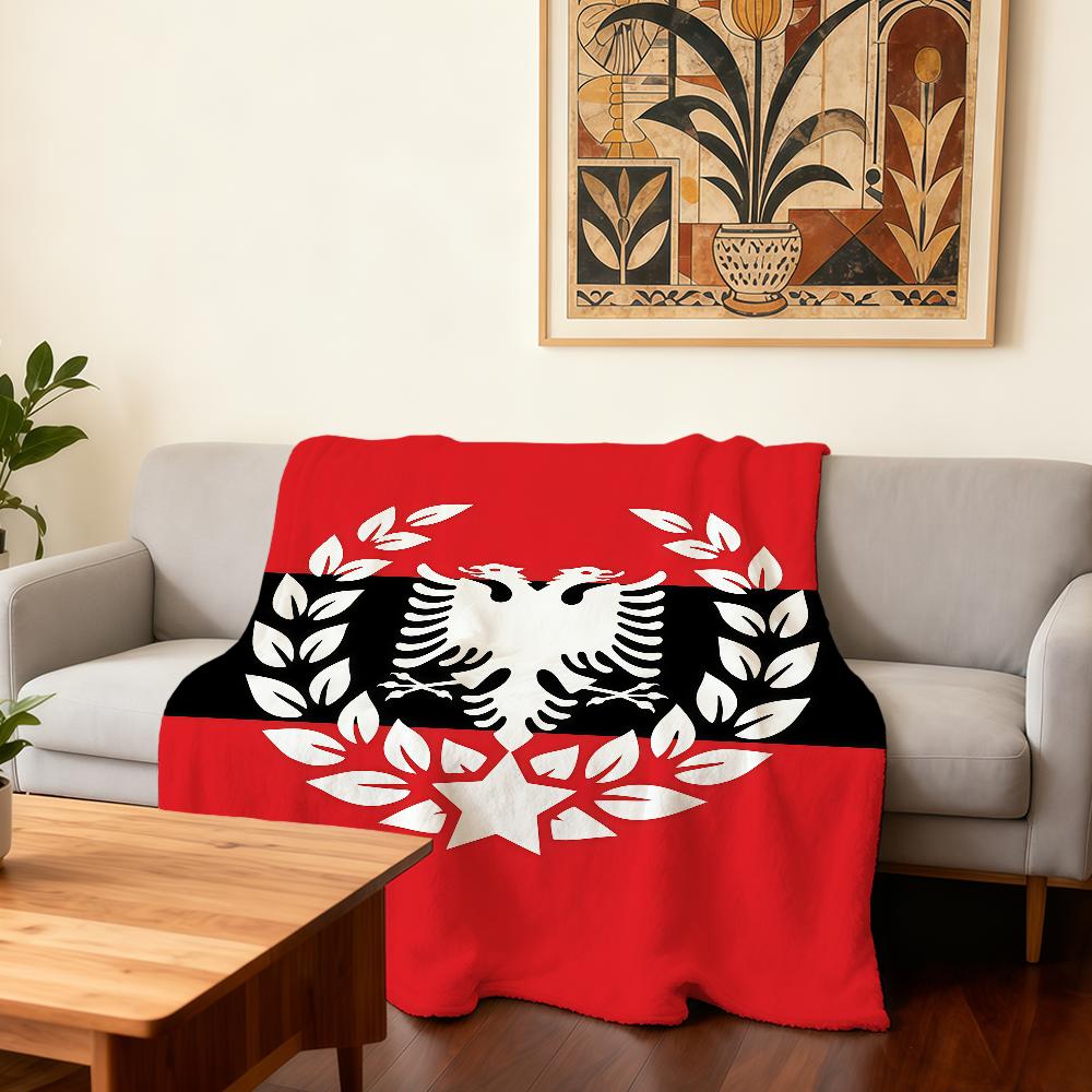 A-Albania Flag Cool Blanket Super Warm Comfortable Plush Throw Blanket Child Home Sofa Bedroom Gift 30x40in