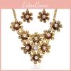 Retro European Flower Pendant Necklace With Rhinestone Embellishments For Casual Wear