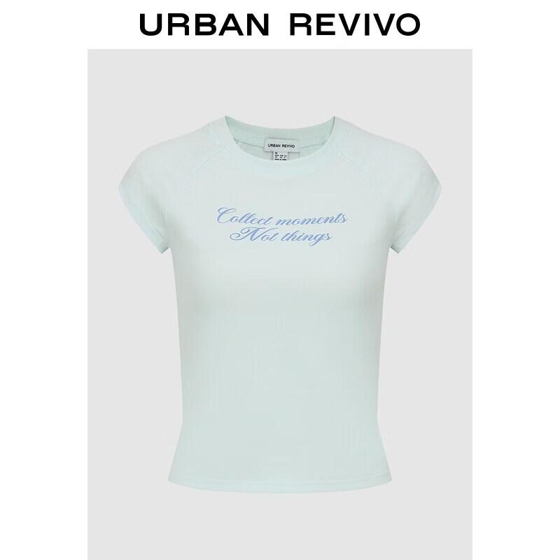 UR2026 Women s Color-block Letter Print Slim Fit T-shirt XL