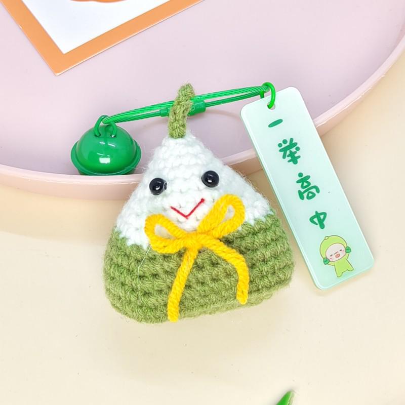 Handmade Crochet Persimmon & Peanut Keychain Pendant - Backpack Accessories & Small Gifts