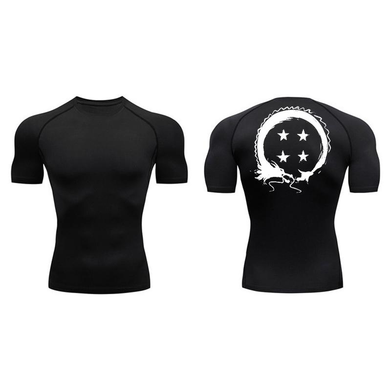 Graphic Short Sleeve Compression Shirt for Men Summer Athletic Quick Dry Tshirt Gym Workout Running Tees Tops Sporty Baselayers