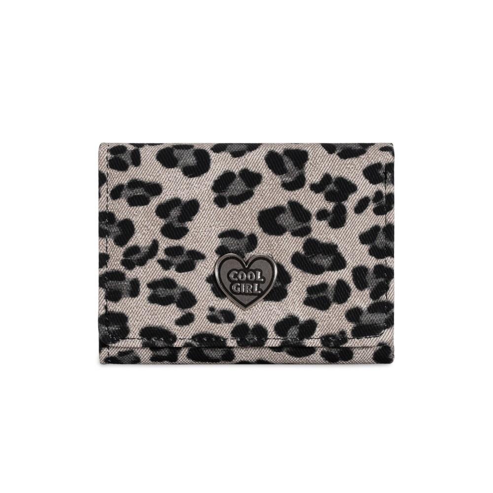 Portable Leopard Print Short Wallet Three-fold Large Capacity Coin Pouch Multiple Card Korean Style Card Bag Women