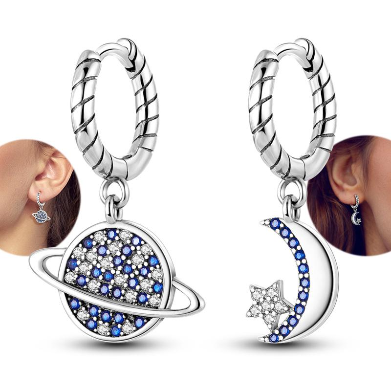 Heißer Verkauf 925 Sterlingsilber Kupfer Herz Ohrringe Passen Original Charms Creolen Für Frauen Mädchen Stecker Ohrring Feine Zirkonia Geschenke