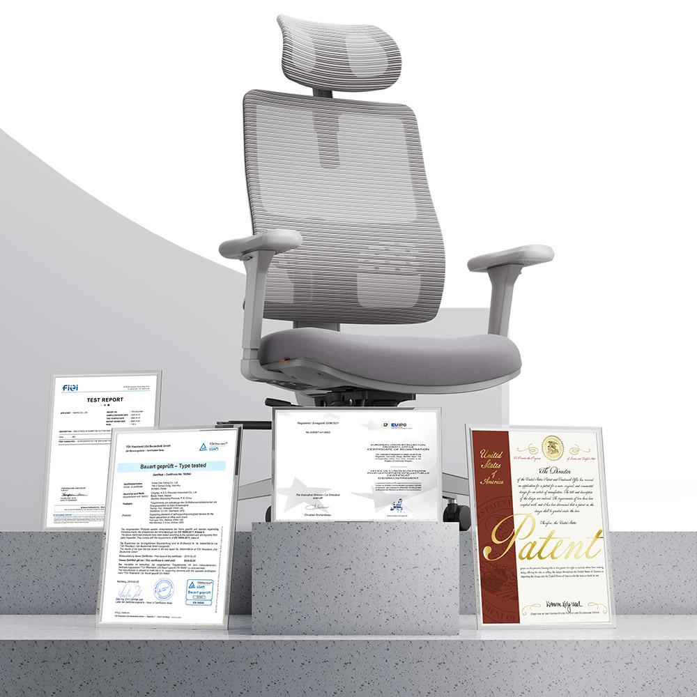 NEWTRAL MAGICH003 Ergonomic Office Chair, Auto-Following Backrest, Adaptive Lower Back Support, Adjustable Headrest Seat, Gray - EU Plug