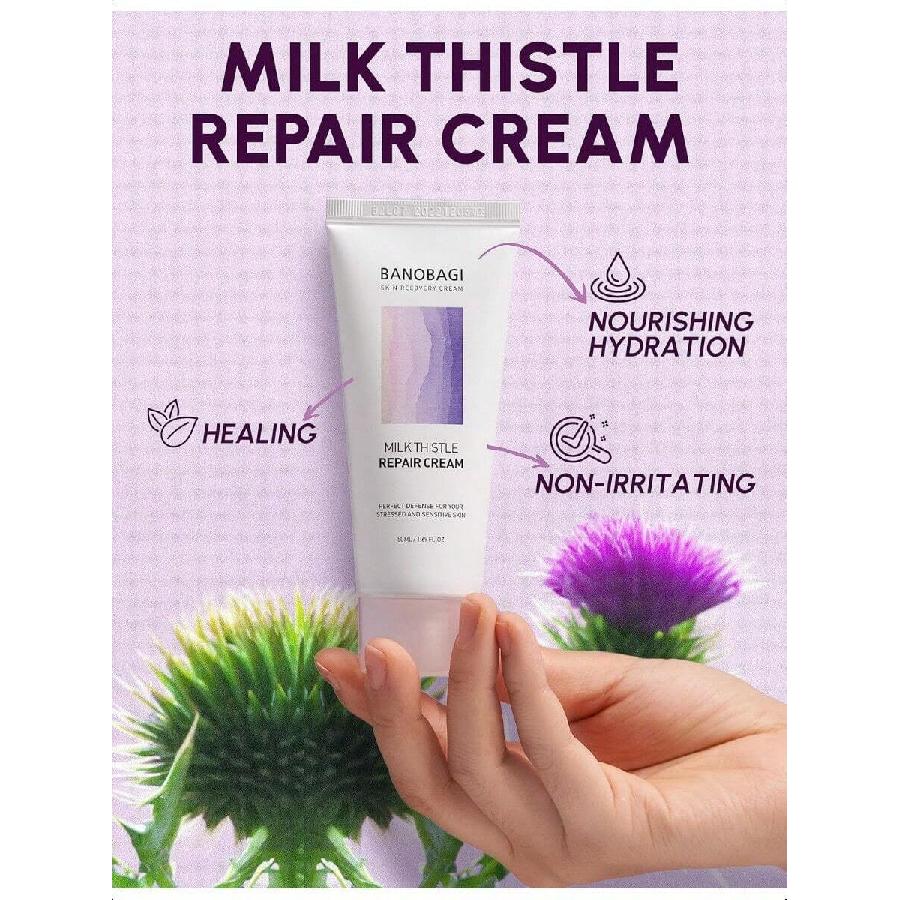 Banobagi Mariendistel Reparaturcreme 50ml| Koreanische Hautpflege Gesichtsfeuchtigkeitscreme Gesichtscreme Für Frauen & Männer | Koreanische Feuchtigkeitscreme Barriere-Reparaturcreme W