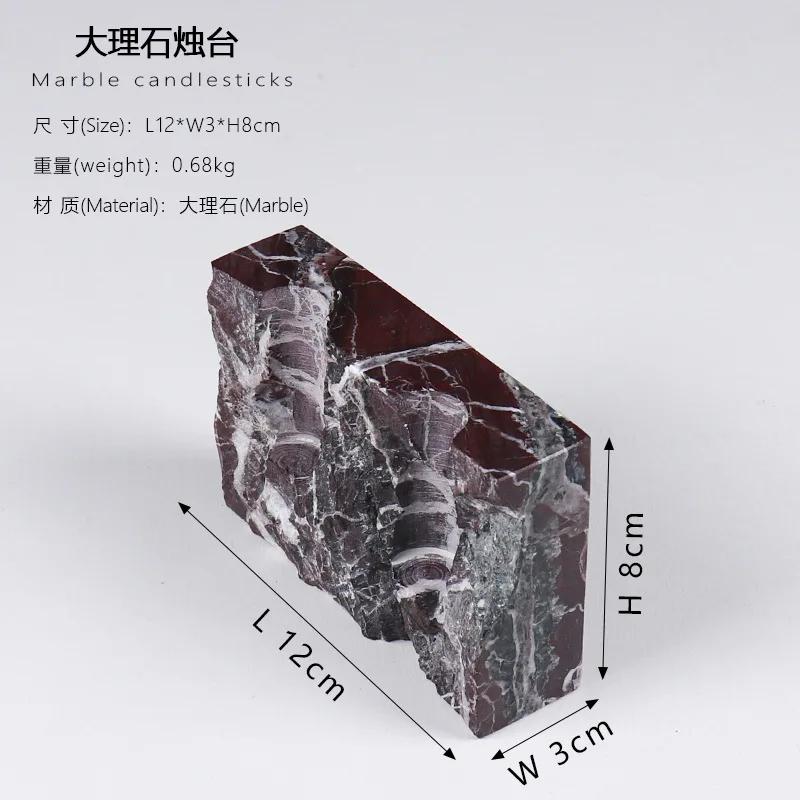 430z 2 Holes Marble Candlestick Holder for Wedding Dinning Party Vintage Travertine Stone Taper Candle Holder for Table Centerpi