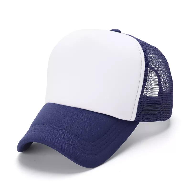 OEM 5 Panel Sport Cap Gorras Foam Mesh Trucker Hat Custom Logo Design Pattern 3D Embroidery Sublimation Print Promotional Hat