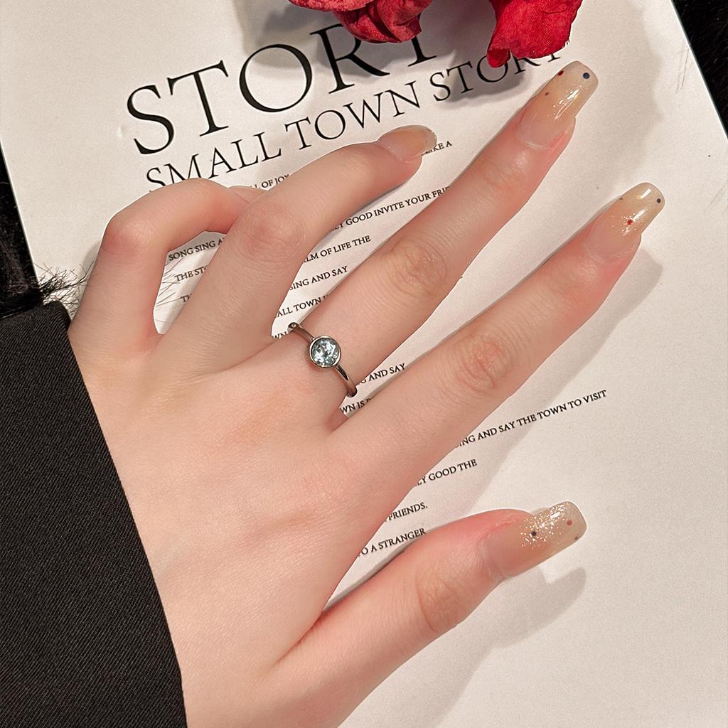 S925 Sterling Silver Ring Natural Topaz Inlaid Adjustable Finger Ring Women Anti-fade Fashion Daily Fine Jewelry