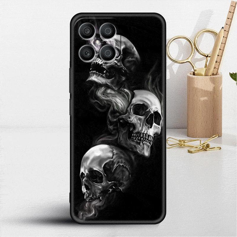 Retro Skull Butterfly Case For Honor X8 X8a 90 X9a 8X 70 50 20 Magic5 Pro 9X P60 P50 Black Soft Phone Funda