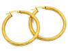 585 Gold Twisted Hoop Earrings 37mm with English Decoration As a Gift