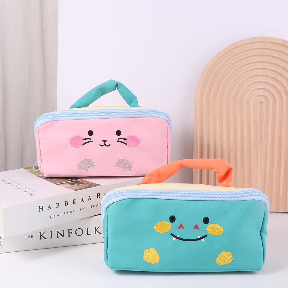 Large Capacity Korean Pencil Bag Duck Rabbit Dinosaur Makeup Bag  Office Supplies