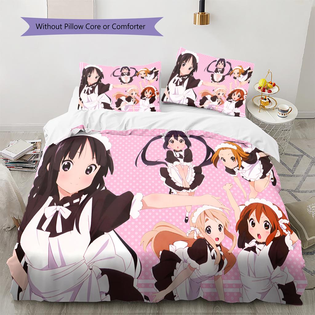 Anime Pattern Bedding Quilt Set Quilt Cover Pillowcase Home Decoration Birthday Gift (1 * Duvet Cover + 2 * Pillowcase, Without Core)