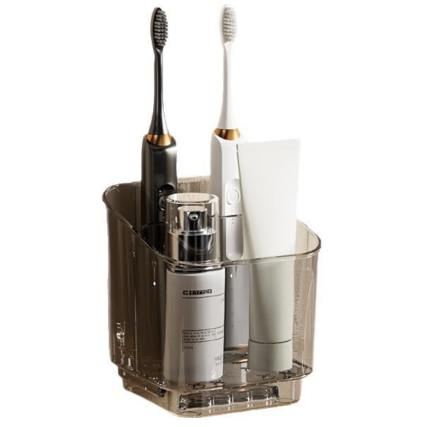 Simple Grid Toothbrush No Punching Wall Mounted Bathroom Household Storage Rack