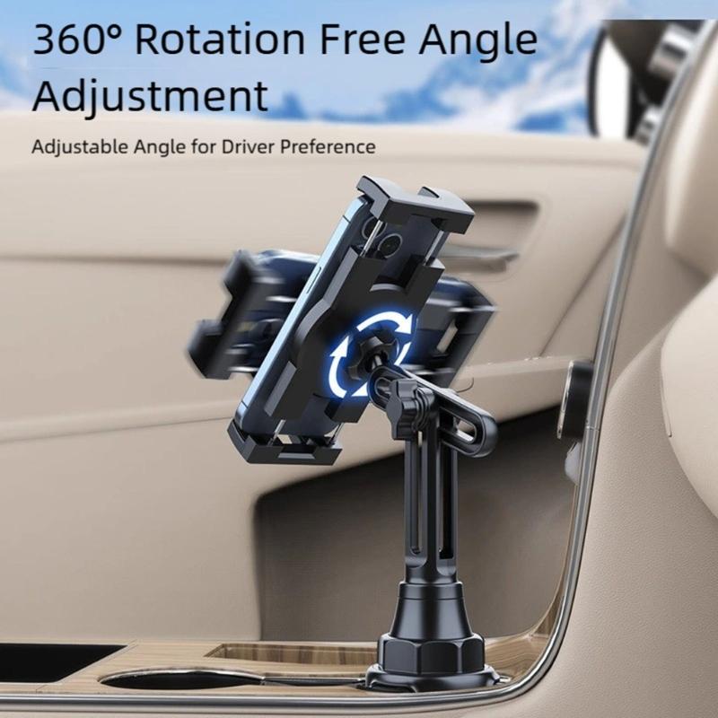 Verstellbarer Auto-Getränkehalter-Handy-Ständer Für 4,5-13-Zoll-Geräte Mit 360-Grad-Drehung Und Stabiler Basis