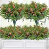 5-Forked Outdoor Artificial Flowers Fake Simulation Green Plants Starry Sky Biomimetic Plants Bamboo Leaves Window Decoration