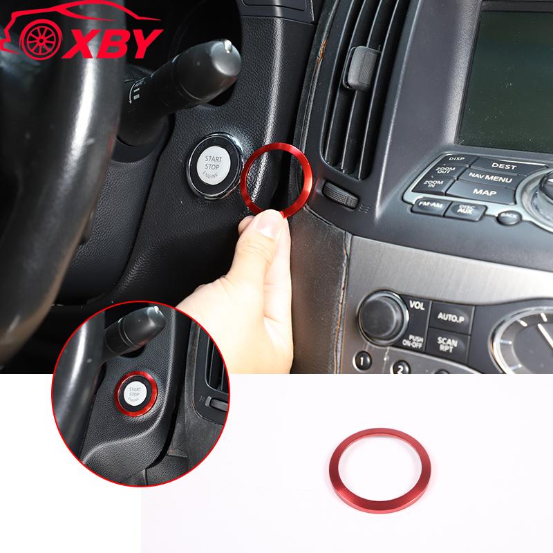 For 2007-2013 Infiniti G25 G35 G37 Aluminum Alloy Car Dashboard Engine Start Button Trim Sticker Car Accessories