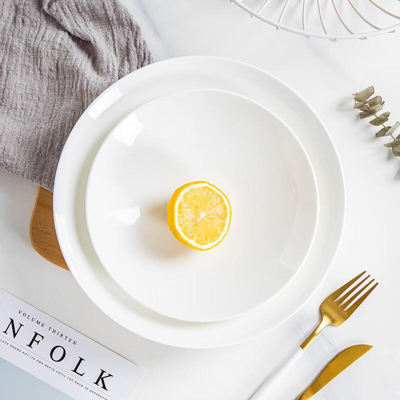 Homeglen 7-inch Pure White Ceramic Bone Dishes, 10-pack