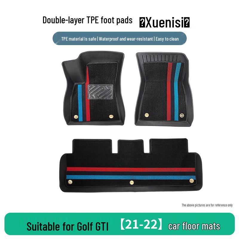 Anti-Slip TPE Floor Mats for 2021-2022 Volkswagen Golf GTI - Durable & Wear-Resistant