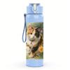 1PC Autumn Tabby Cat Floral Portrait 750ml Color Plastic Sports Water Bottle Leakproof Flip Straw Lid Suitable for Sports Office Home Use