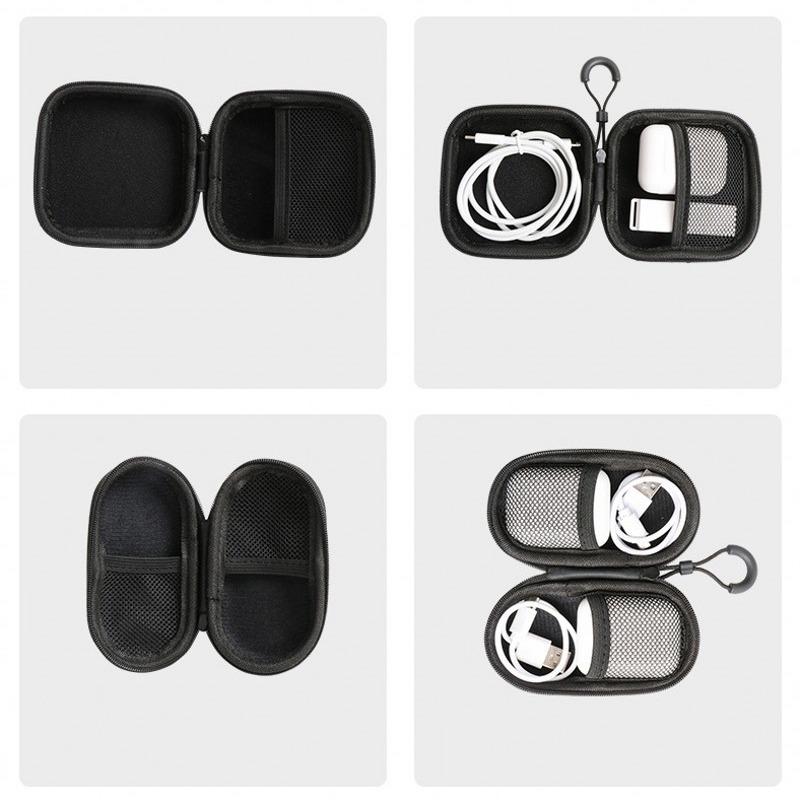 Small Earphone Storage Bags Hard Shell Data Cable Organizer Bag Mini Tech Gadgets Portable Case Charger U Disk Zipper Pouch