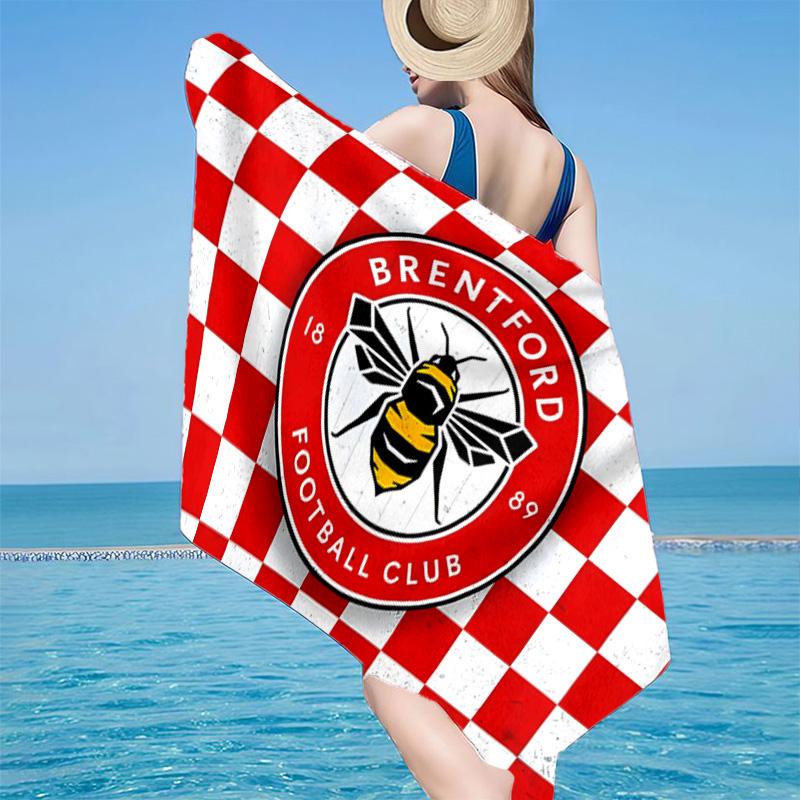 1PC Brent-ford Football Club Crest Beach Towel - Soft,  Absorbent Microfiber, Lightweight, Ideal for The Beach, Parties, Travel, Camping Fan Gifts