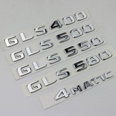 ABS 3D Chrome Letters For Car Emblem Logo Stickers Mercedes Benz GLS 63 AMG 400 450 500 550 580 X167 X166 Accessories