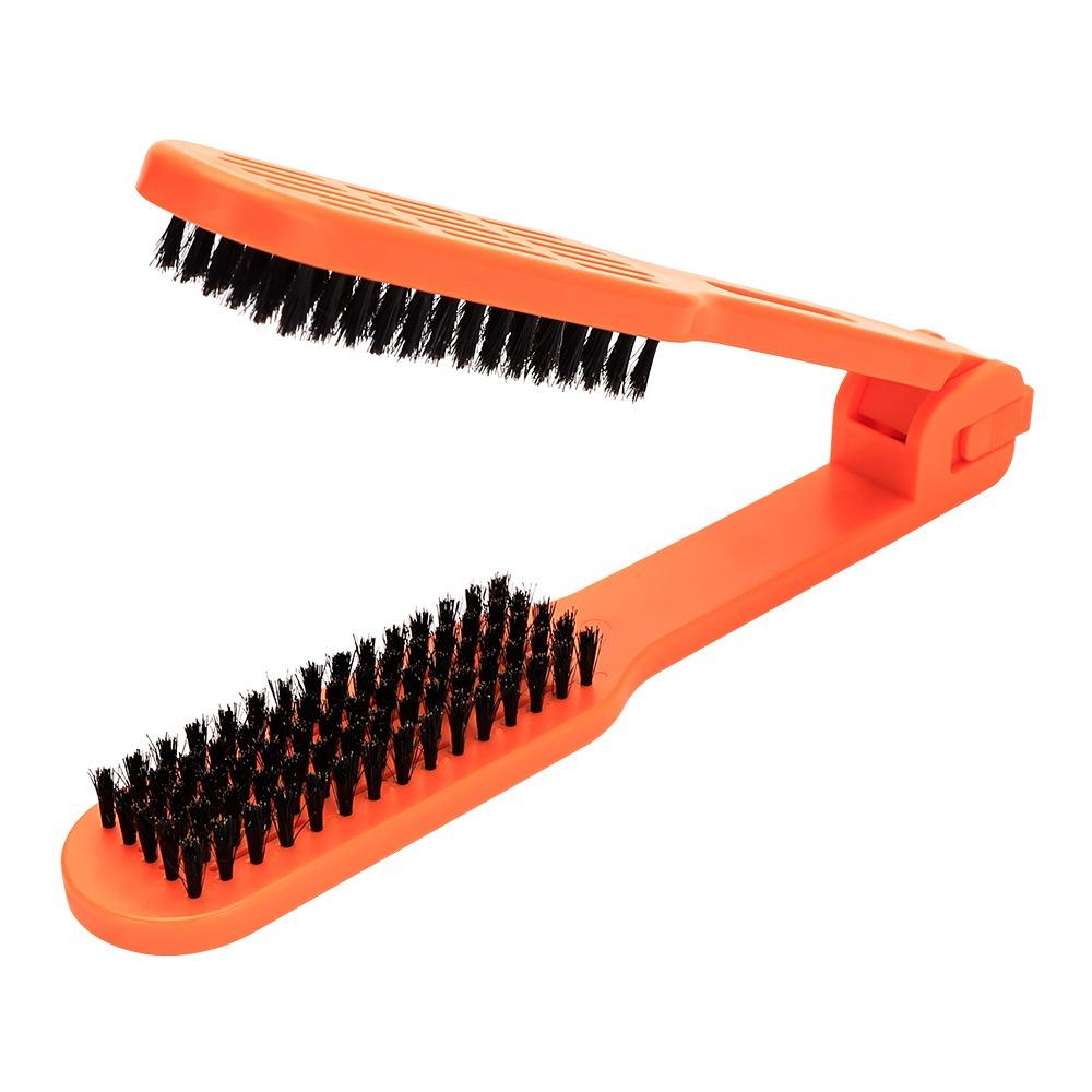 Anti-Static Double Sided V Brush Multifunctional Straightening Comb Hairdressing Clamp Comb  Barber