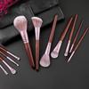 11 imitation mahogany makeup brush set, soft bristles, loose powder brush, eyeshadow brush, multi-functional beauty tool