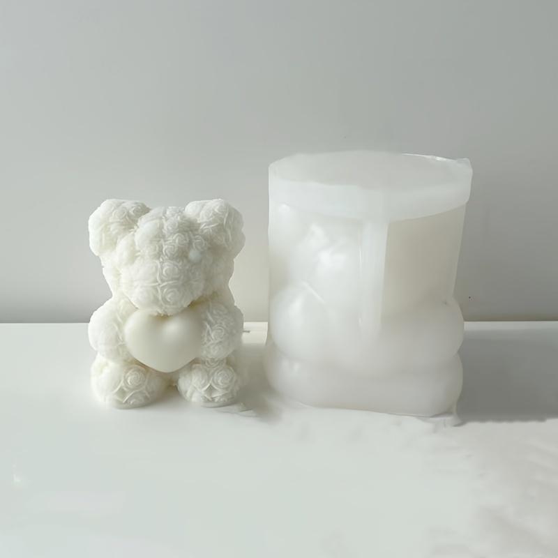 

Свеча для ароматерапии в виде мишки из роз, силиконовая форма, сделай сам, подарок на День святого Валентина, форма для мыла ручной работы в виде цветка розы, мишки, форма для диффузионного камня в виде мишки, силиконовая форма