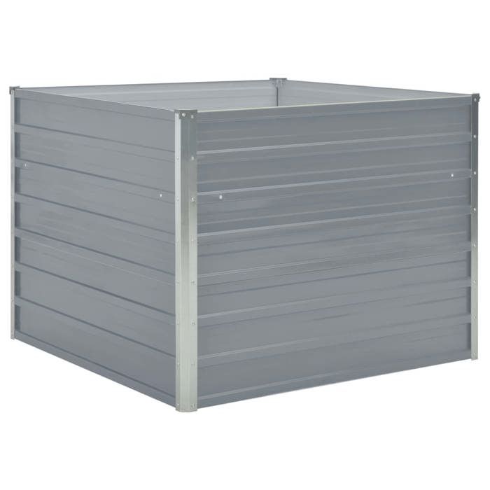 Jardinière carrée VIDAXL - Gris - Acier galvanisé - 100 x 100 x 77 cm - 100 l
