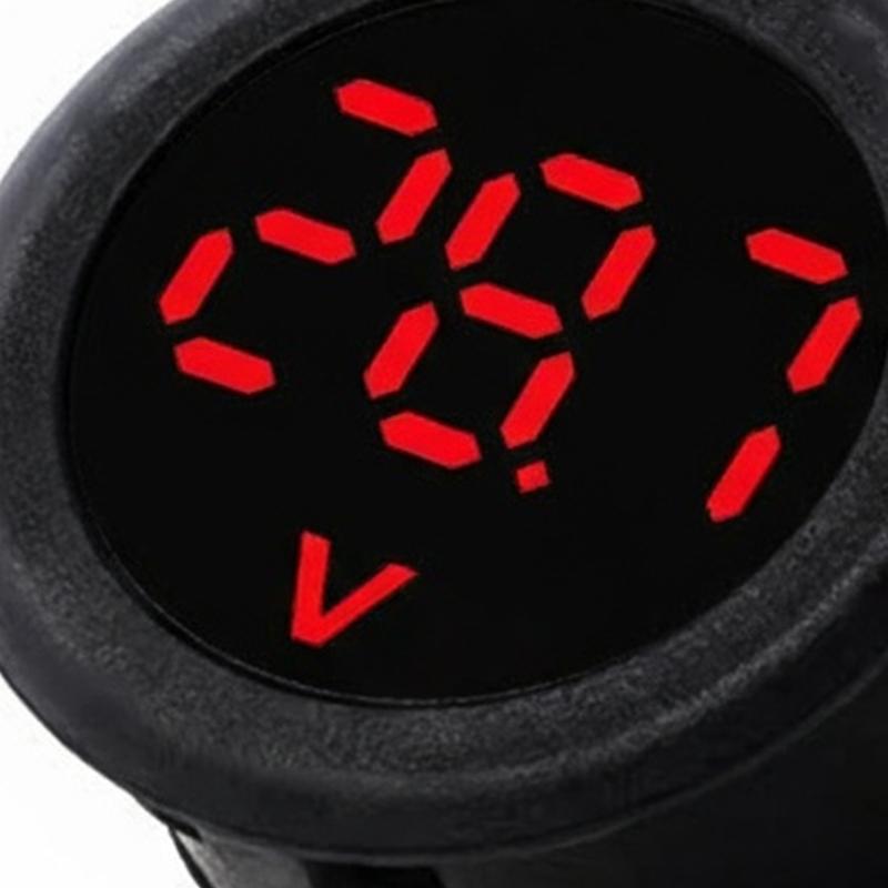 Waterproof Voltmeter Round Voltage Meter Voltage Detector Tester 5-100V Car Voltage Gauge LED Digital Display