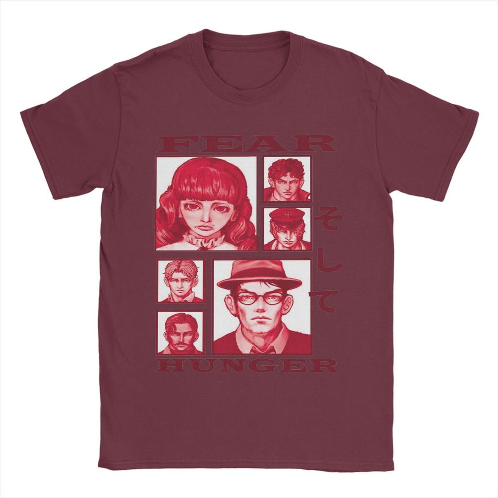 Novelty Fear And Hunger Indie Horror T-Shirt Men Round Neck Short Sleeve Tops  Cotton Summer Clothes