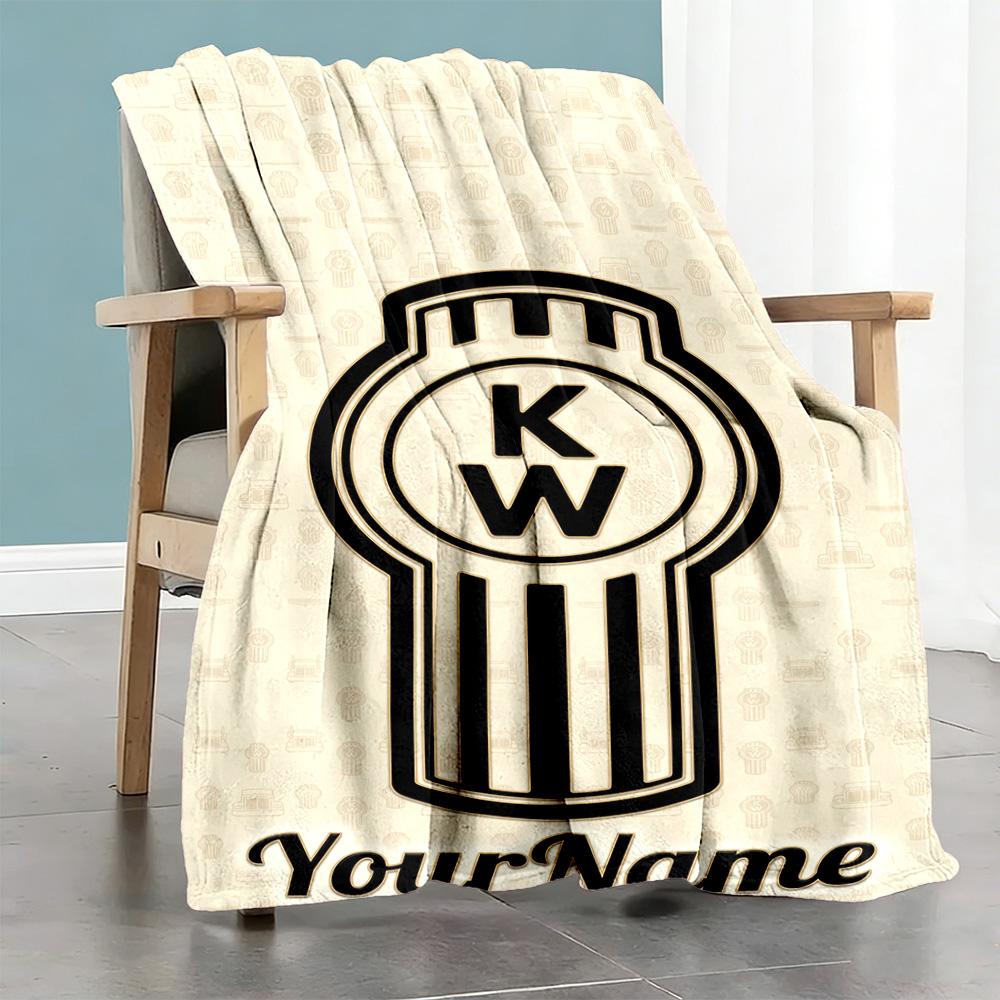 Kw Heavy Trucks Customize Your Name Blanket Cozy Personalized Blanket Ultra-Soft Suitable for Bed Couch Picnics Seaside Ideal for All Seasons