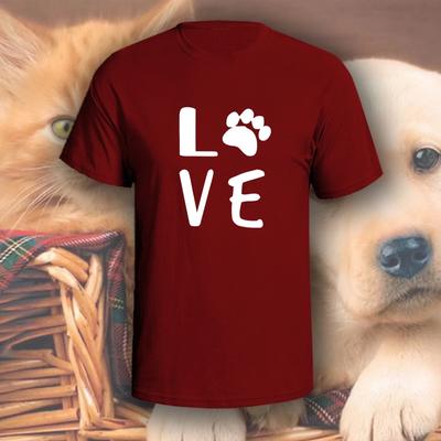 LIEBE Pfotenabdruck 3 T-Shirt | Wähle deine Farbe! | Hunde-/Katzenmama