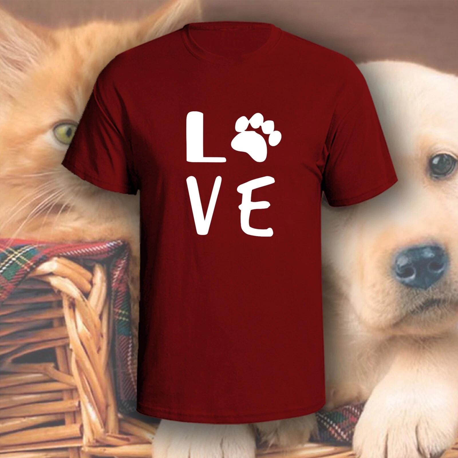 LOVE Paw Print 3 T-Shirt | Pick Your Color! | Dog/Cat Mom 4XL